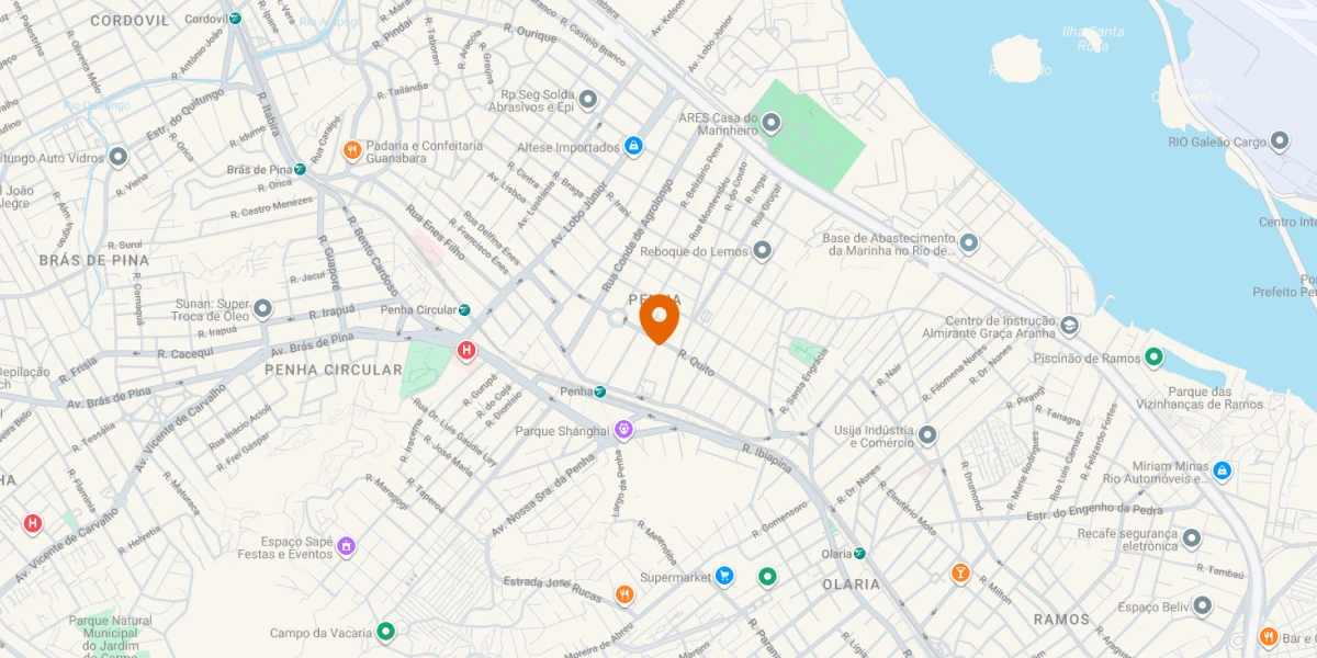 Mapa de localização do Novolar Penha